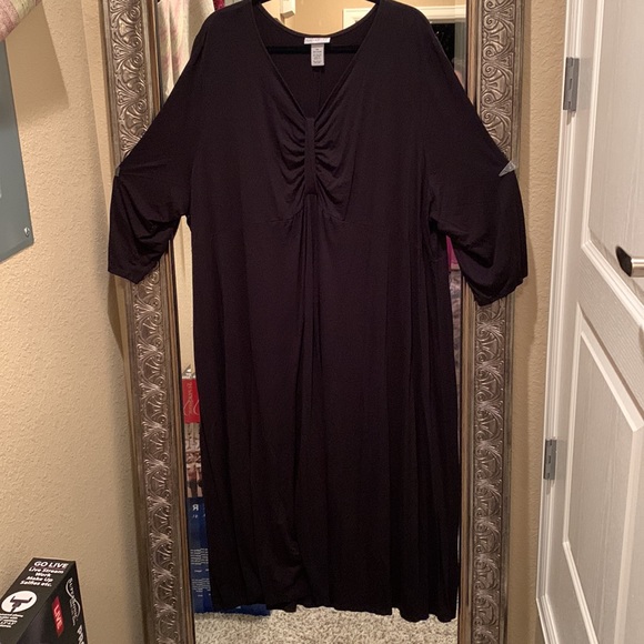 Catherine’s black soft cotton dress size 4X 30/32 - Picture 3 of 6